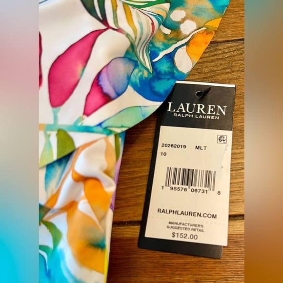 Ralph Lauren | Off-the-Shoulder One Piece Swimsuit | Tropical | Size 10 - Picture 3 of 4